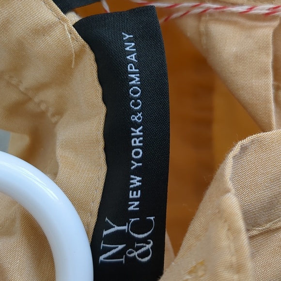 NWT New York and Company XXS Petite Button Up Orange Shirt Roll Tab Sleeves - Picture 9 of 16